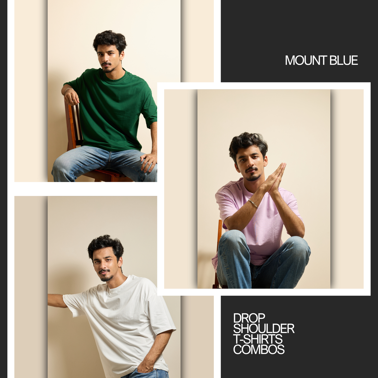 Green, Lavender and White T-Shirts Combo