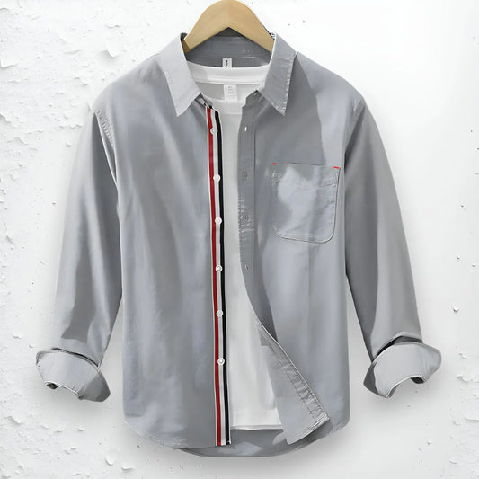 Gray Oxford Cotton Full Sleeve Shirt