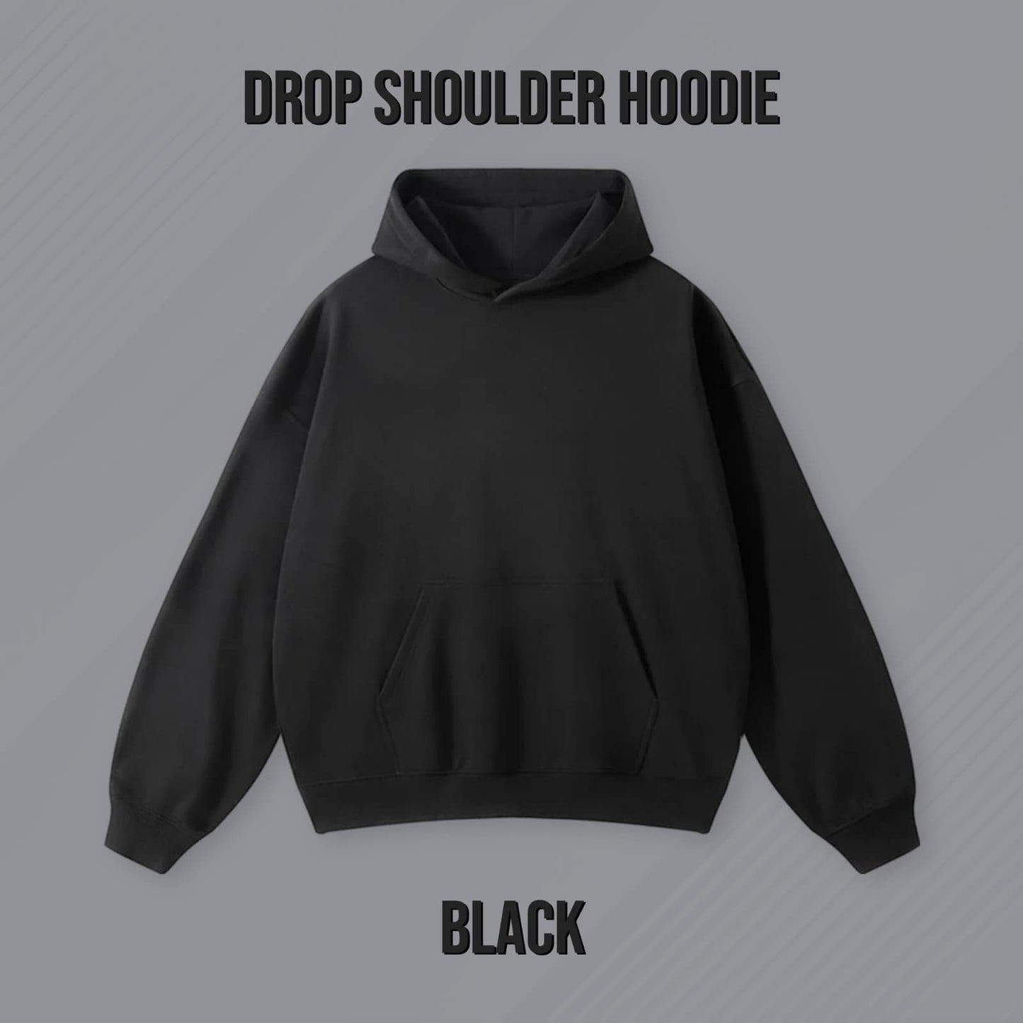 DROP SHOULDER HOODIE BLACK