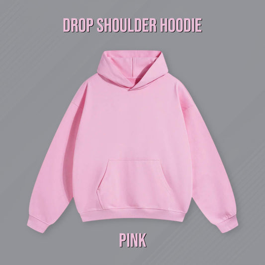 DROP SHOULDER HOODIE PINK