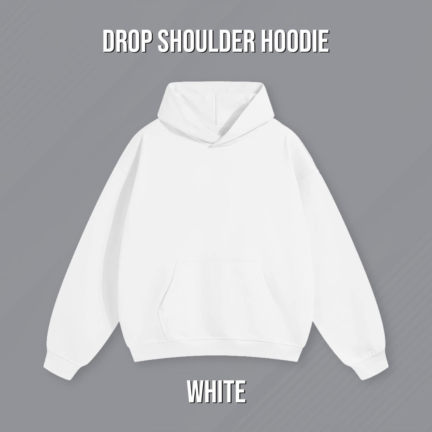 DROP SHOULDER HOODIE WHITE