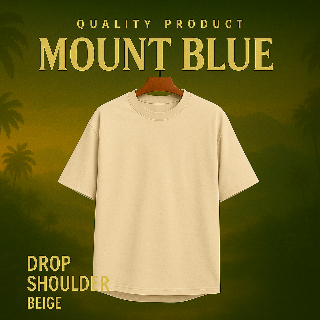 Beige Drop Shoulder T-Shirt