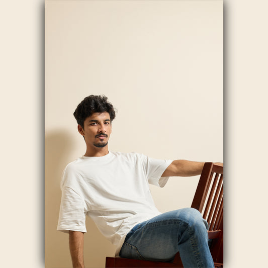 White Drop Shoulder T-Shirt