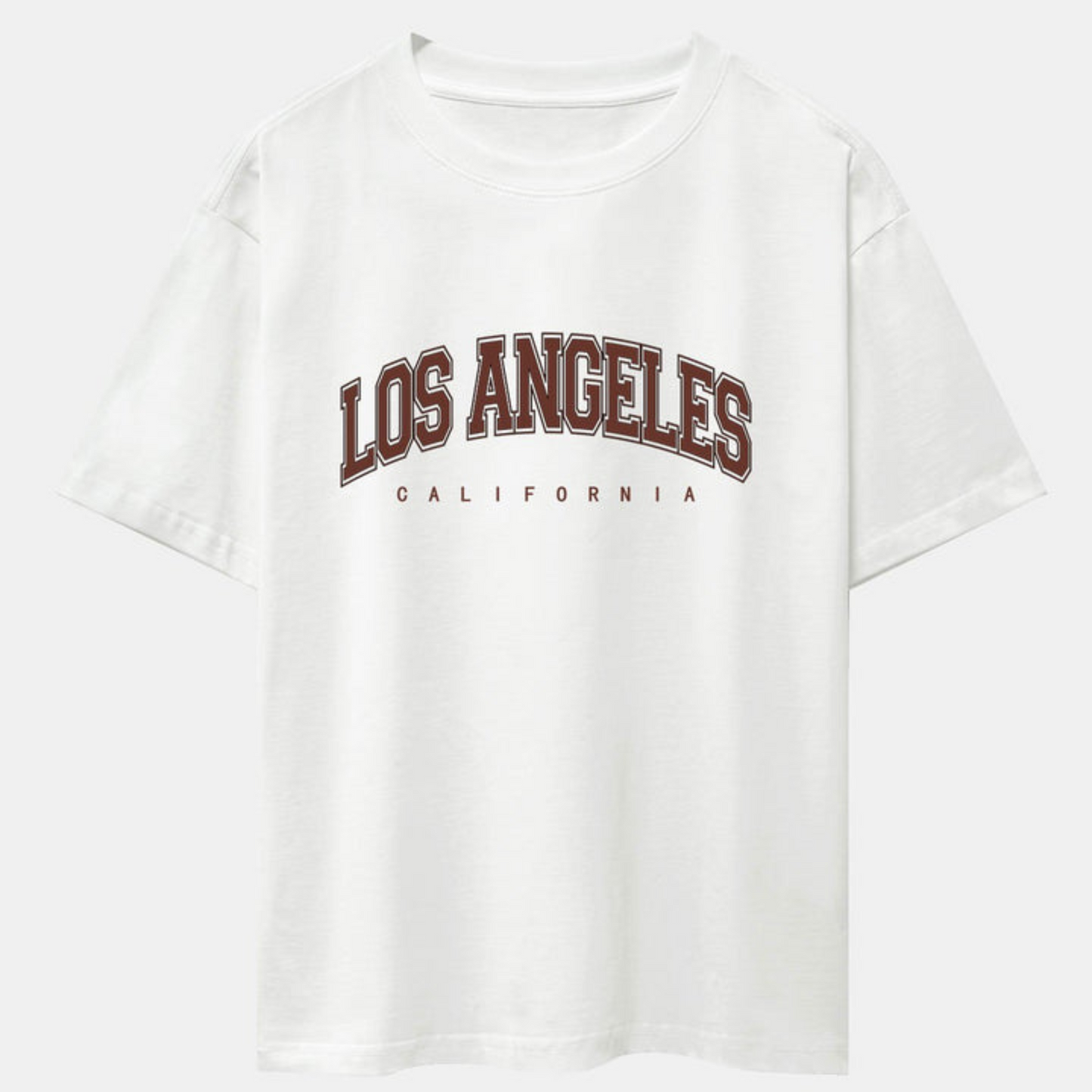 Los Angeles Print White Heavy Weight Oversize T-Shirt